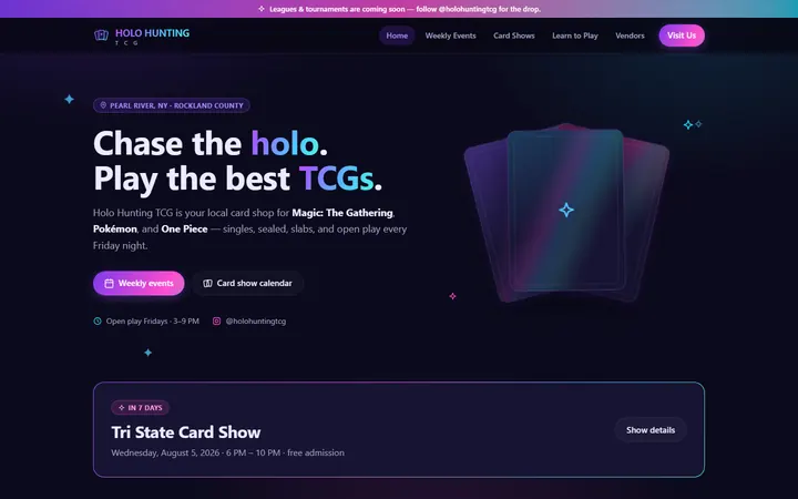 Holo Hunting TCG card shop