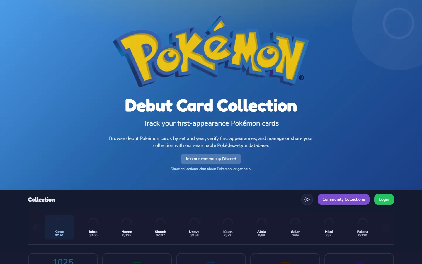 PokeDebut — first-appearance card collection tracker