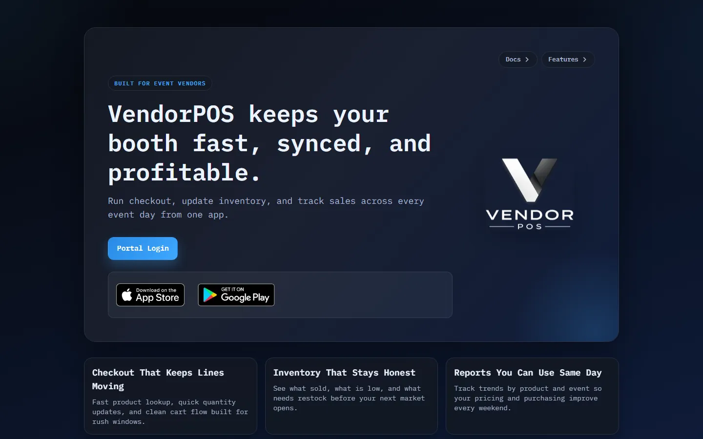 VendorPOS — mobile point of sale for event vendors